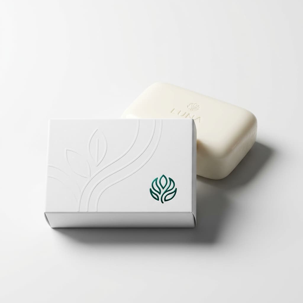 3D render of Jara premium soap in elegant packaging